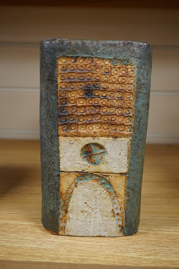 Alan Wallwork (1931-2012), a textured studio pottery vase, incised ‘W’ to the base, 23cm high
